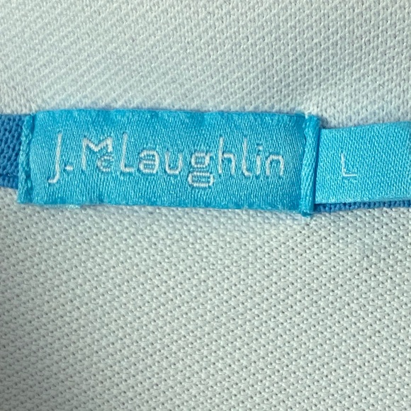 J.McLaughlin Men’s Short Sleeve Peak Performance White Polo Shirt Size Large - Picture 2 of 14